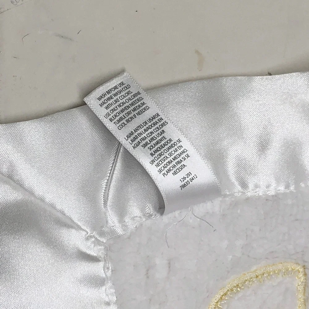 Carter's Baby Blanket White Yellow Duck Satin Trim Fleece Plush Lovey